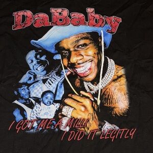 SHAKA WEAR DABABY Short Sleeve T-Shirt Round Neck Super Max Heavy XL Unisex